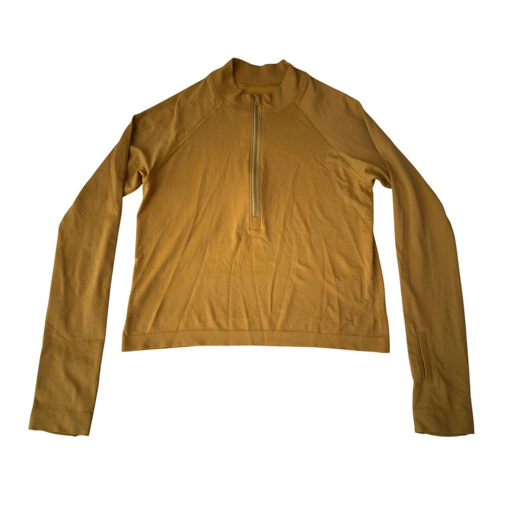 Lululemon Swiftly Tech Half Zip Long Sleeve Mustard Seamless Top M